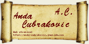 Anda Čubraković vizit kartica